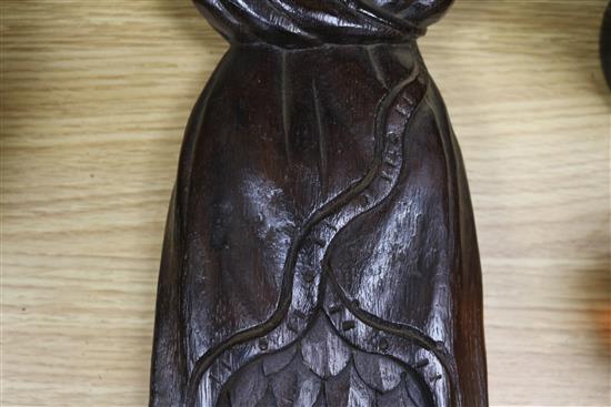 A 17th century oak mermaid pilaster
